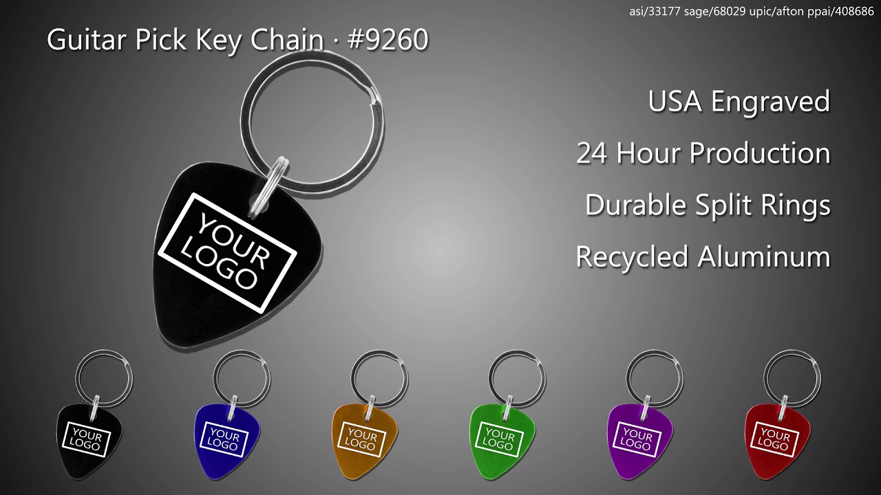 Guitar Pick Key Chain Personalized - 9260