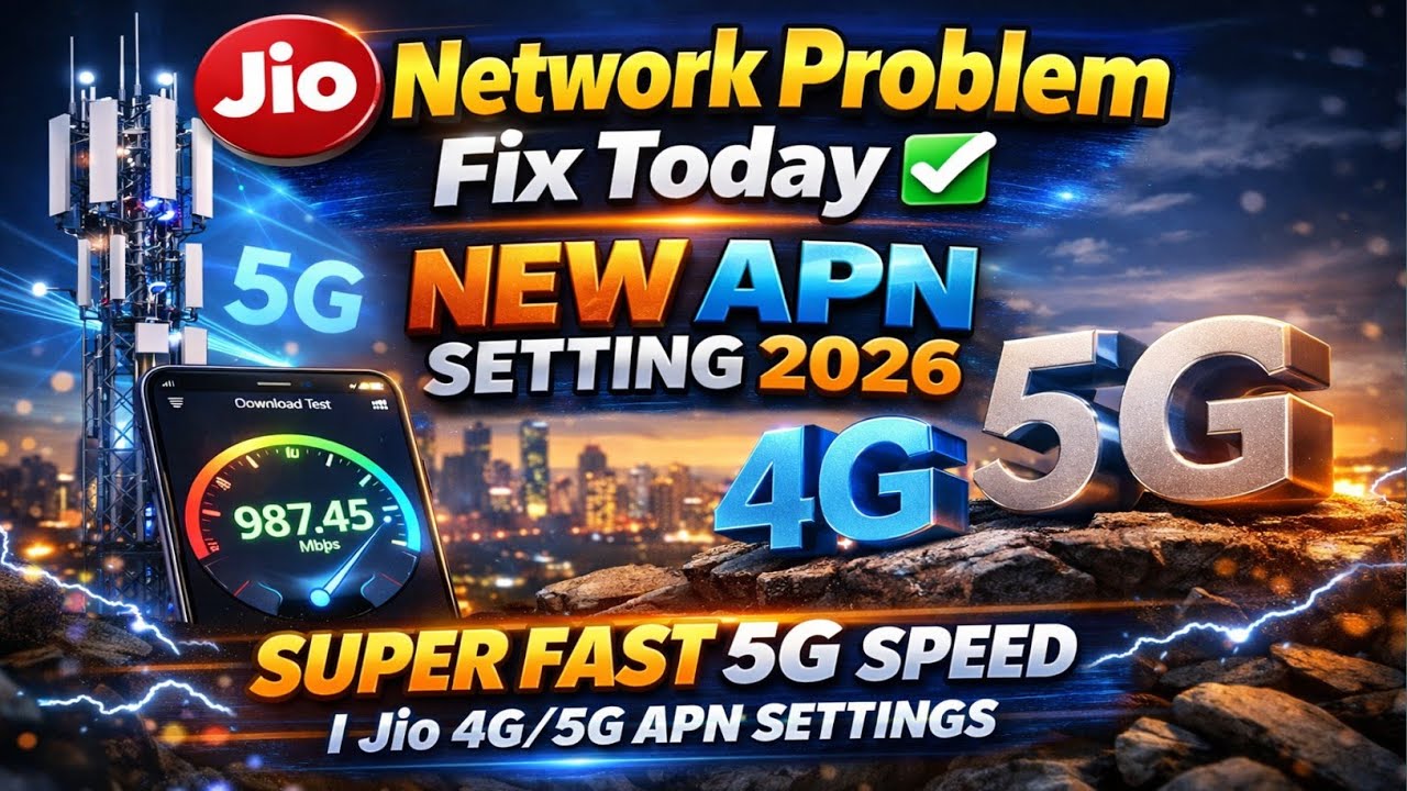 Jio Network Problem Fix ✅ New APN Setting 2026 | Super Fast 5G Speed | Jio 4G/5G Apn Settings 💥