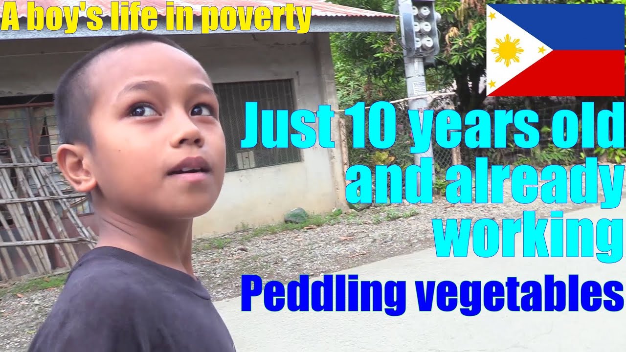 A Poor Filipino Boy Who Peddles with His Mother. A Poor Filipino Family Who Peddles for a Living.