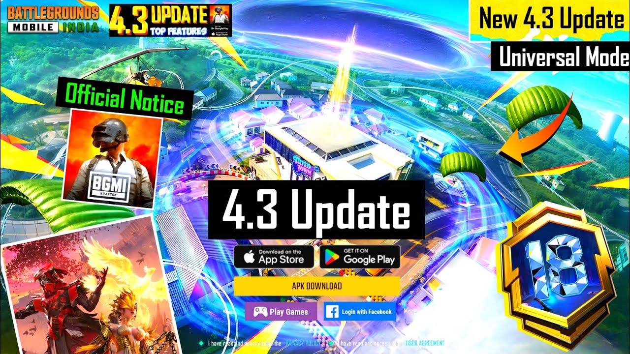 BGMI OFFICIAL 4.3 UPDATE NOTICE | APOLLO SUPER CAR SKIN | HOW TO DOWNLOAD 4.3 UPDATE | BGMI A18