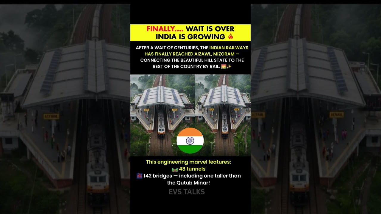 Indian Railways in Mizoram: Aizawl Welcomes Its First Train 🚆🇮🇳