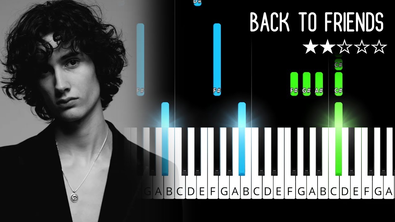 sombr - back to friends - EASY Piano Tutorial