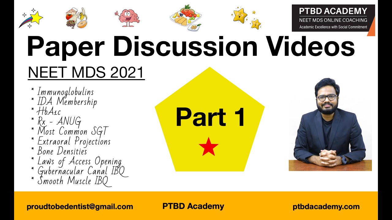 NEET MDS 2021 Paper Discussion - Part 1 | Topics In Description Below