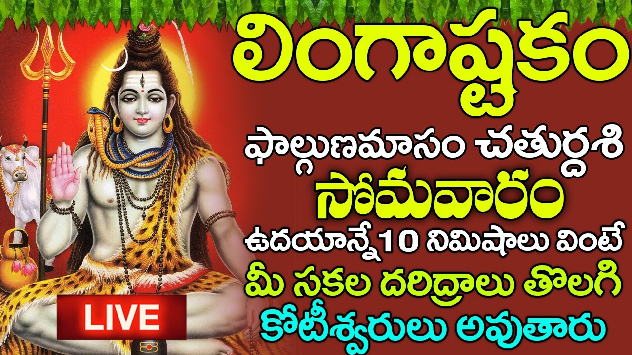 LIVE: సోమవారం లింగాష్టకం ఒక్కసారి విన్నారంటే కష్టాలన్నీ తొలగి ధనవంతులు అవుతారు | Lingasthakam