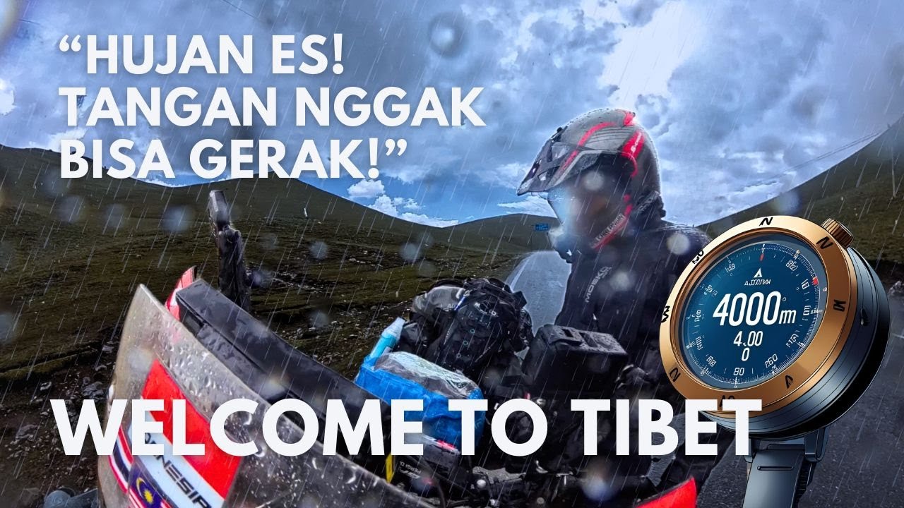 Kena Hujan Es di Tengah Pegunungan Tibet! Tangan Nyaris Beku!