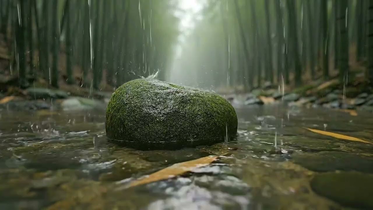 ASMR Heavy Rain in Bamboo Forest | Deep Sleep & Instant Relaxation (1 Hours)