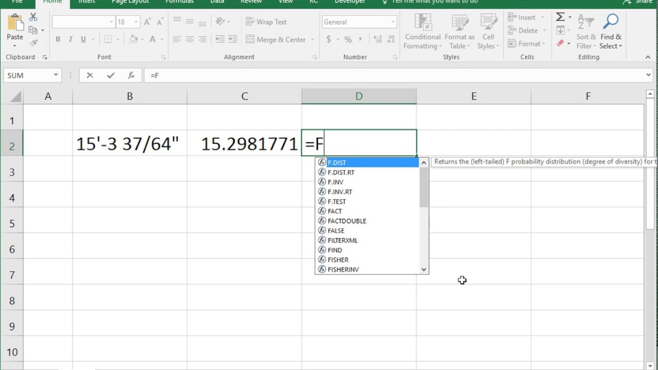 Feet and Inches in Excel - this is the droid you're looking for