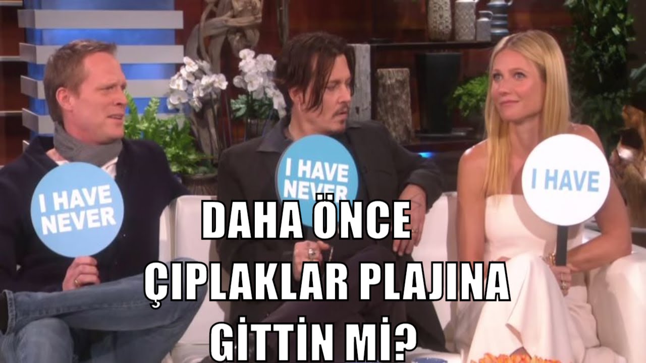 Johnny Depp, Gwyneth Paltrow, Paul Bettany  Never Have I Ever Oynuyor (Türkçe Altyazılı) ellen show