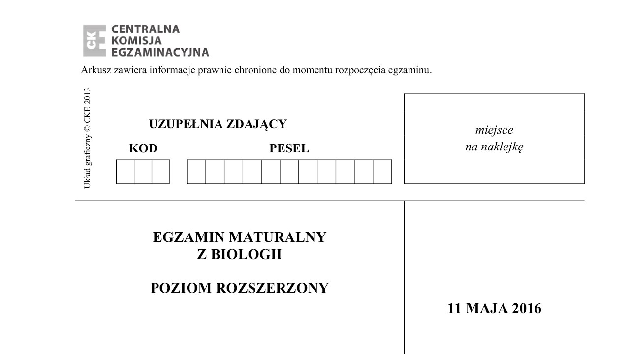 Biologia Maj 2016 STARA PODSTAWA (Live) [matura]