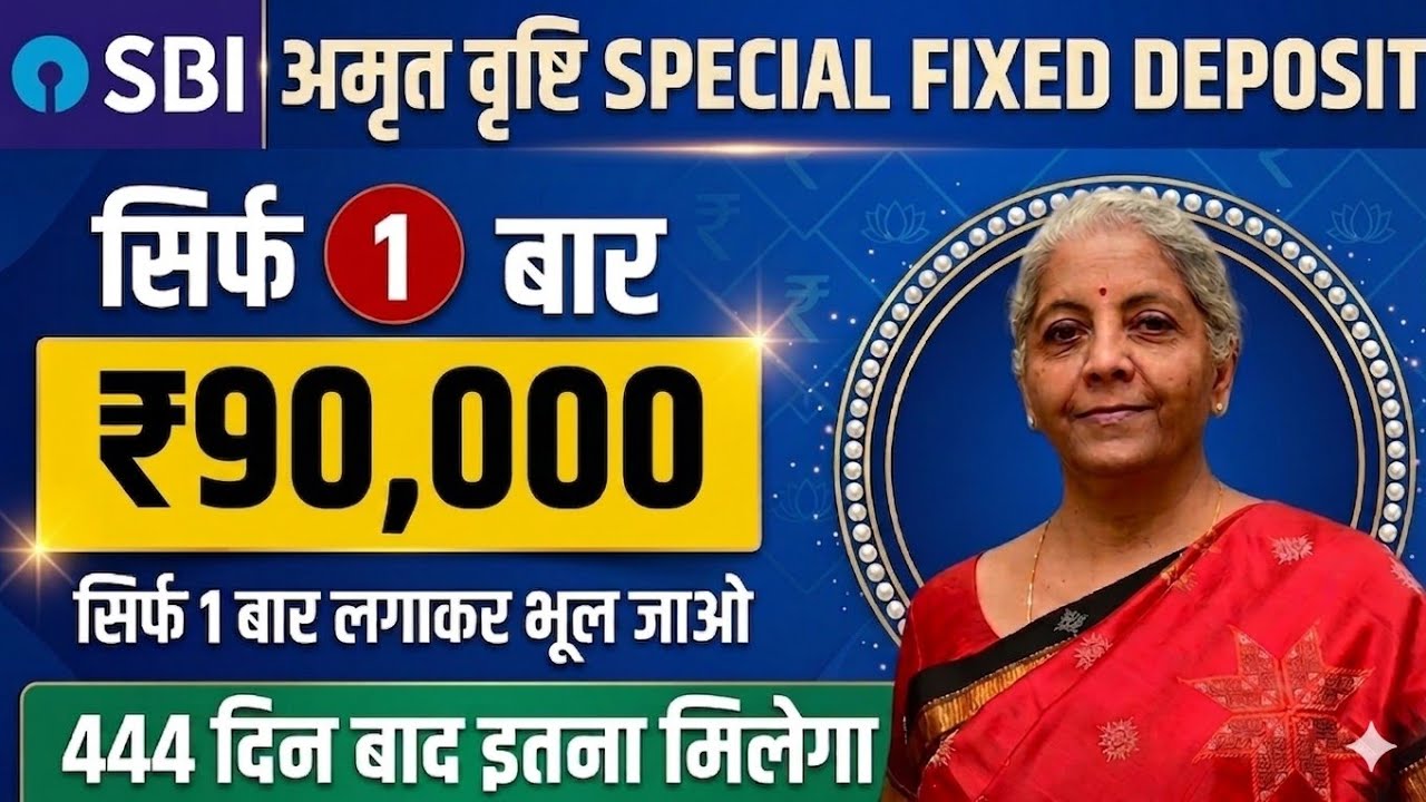 SBI Amrit Fixed Deposit: ₹90,000 Return After 444 Days Explained😲