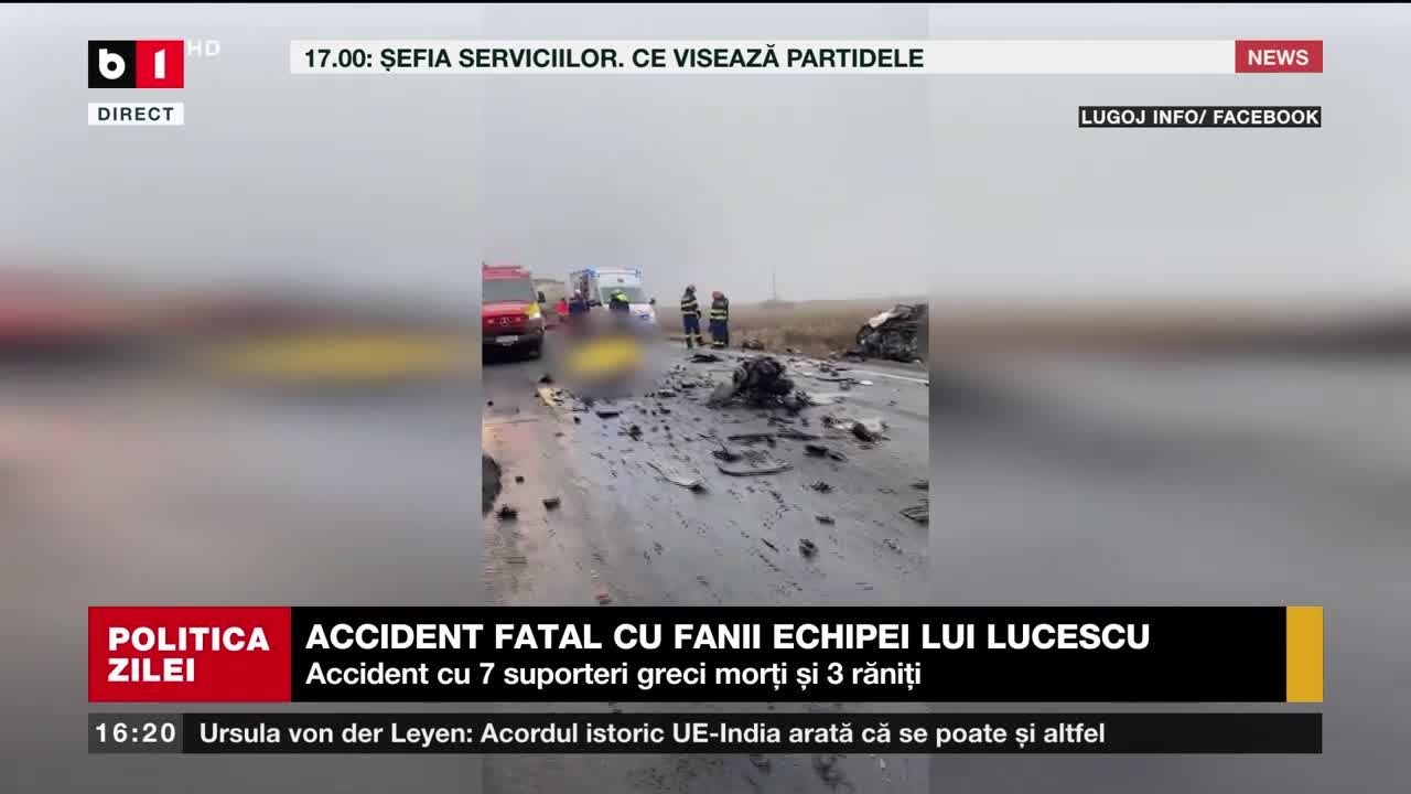 ACCIDENT FATAL CU FANII ECHIPEI LUCESCU. 7 MORȚI ȘI 3 GRAV RĂNIȚI. Știri B1TV_27 ian. 2026