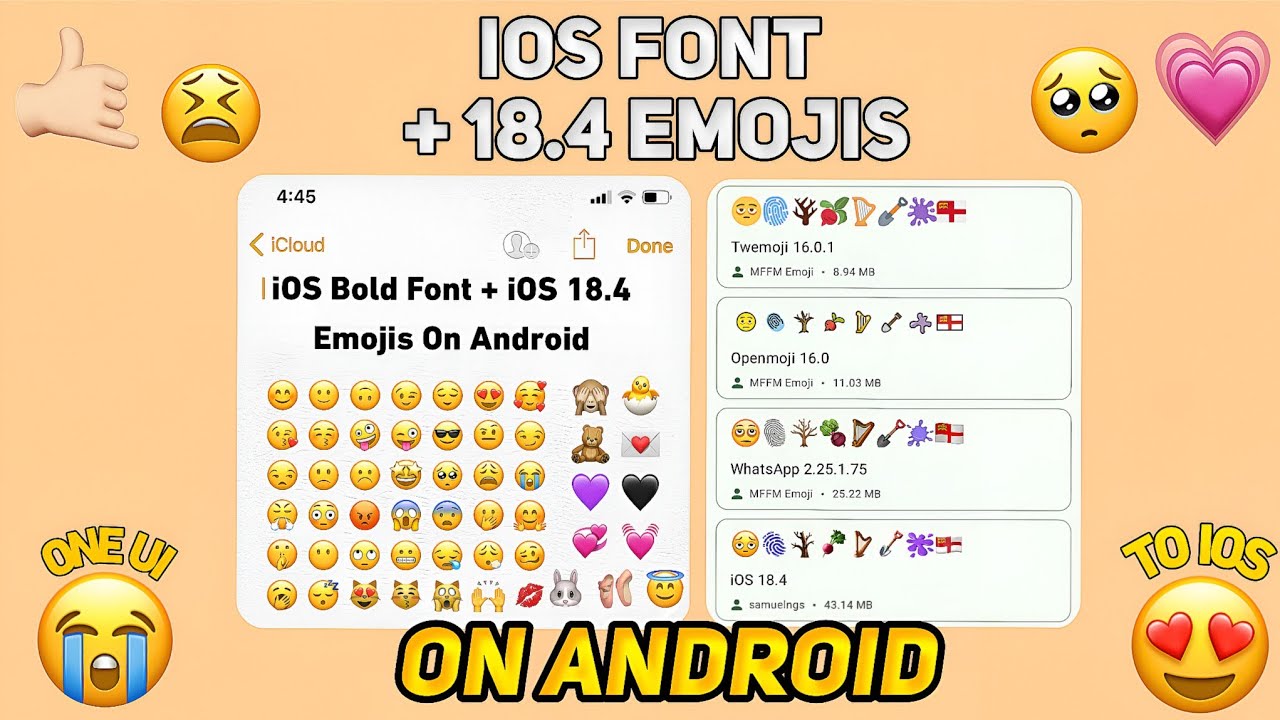 Apply Both iOS iPhone Font + iOS 18.4 Emojis On Any Samsung Device ( 100% Working )