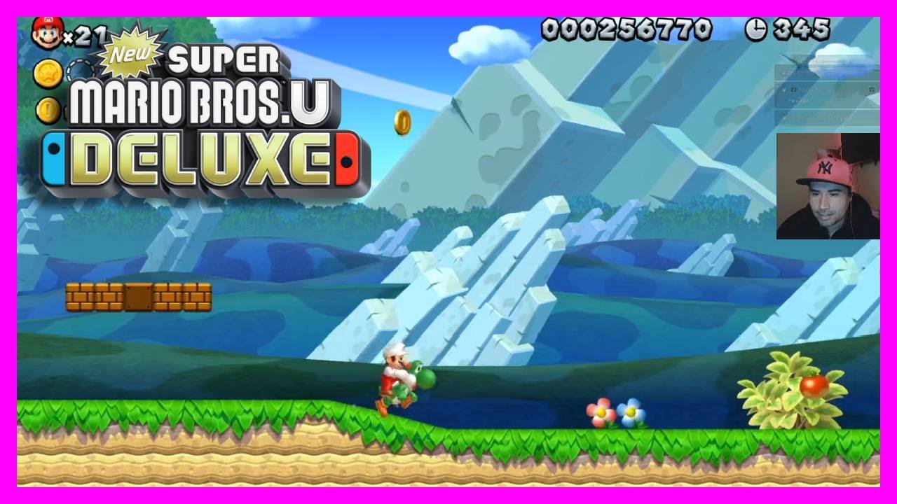 🔥 New Super Mario Bros. U Deluxe NIVEL : LAS COLINAS DE YOSHI las 3 monedas con MARIO