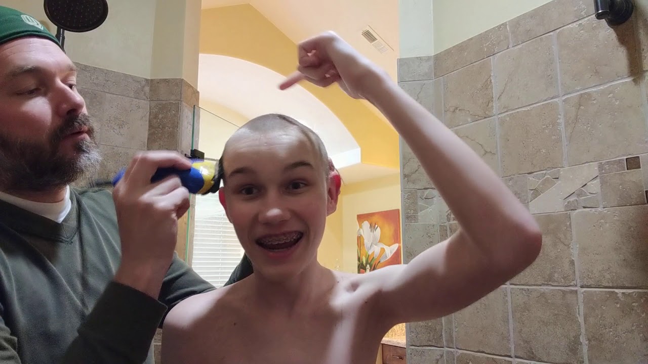 Dad shaved my head!!!