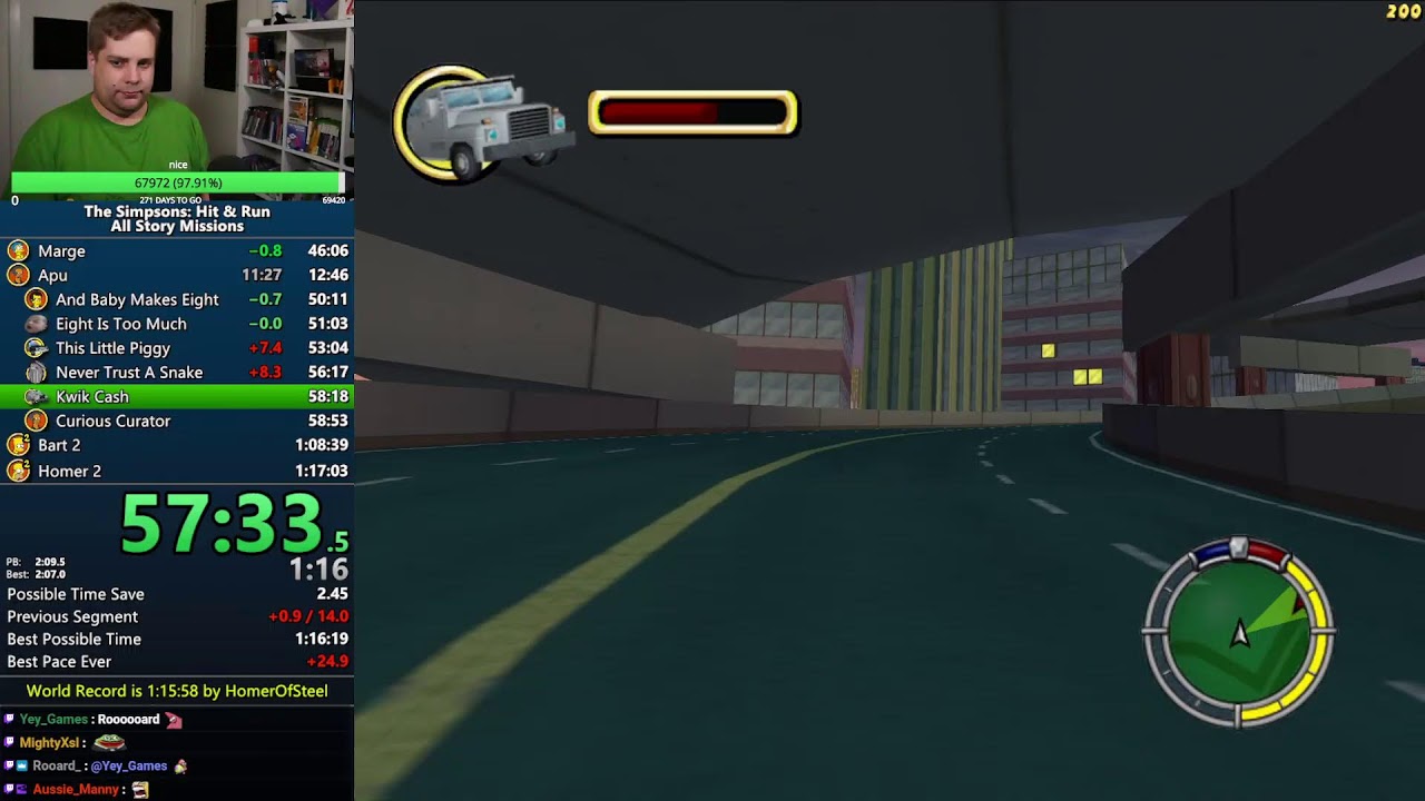 Simpsons: Hit & Run All Story Missions Speedruns for 1:16