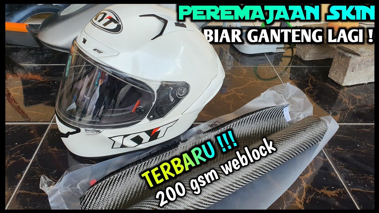 KYT NX RACE NYAMAR JADI NZ RACE KARBON , Dengan metode skining carbon fiber method 200 gsm weblock