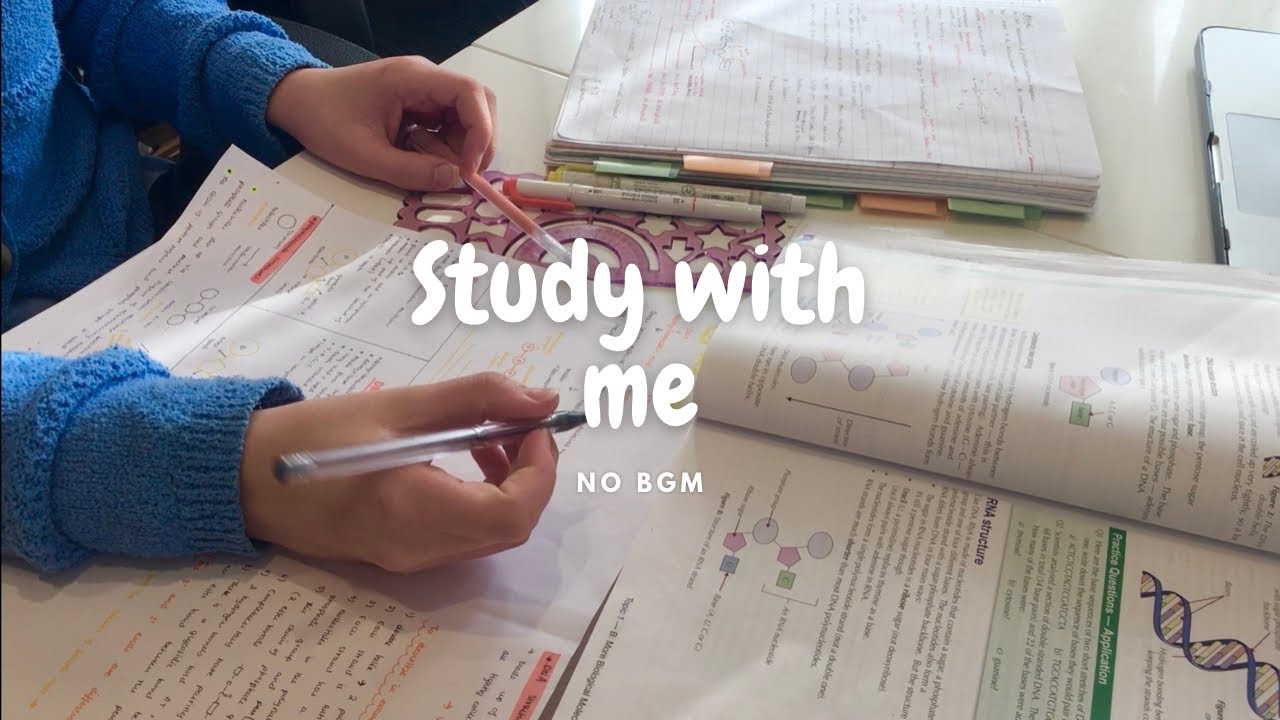 🌸STUDY WITH ME ✨| 1.5 hours, real time, no background music 🖊️📄
