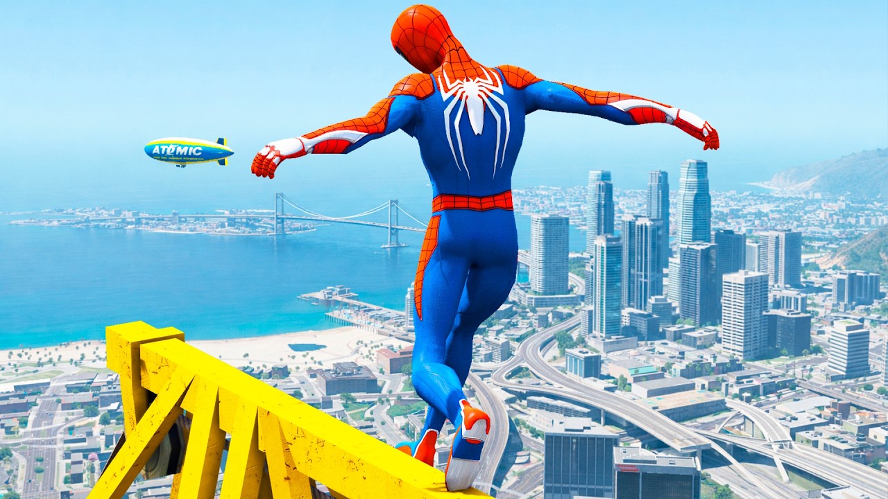 SPIDERMAN CRAZY JUMPS/FALLS #10 (GTA 5 Spider-Man Fails)