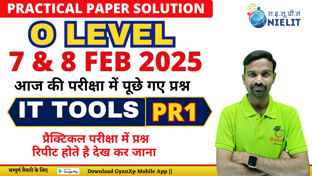7 & 8 FEB Practical Paper Solution|| IT Tools PR1 || M1-R5.1 || O Level JAN 2025