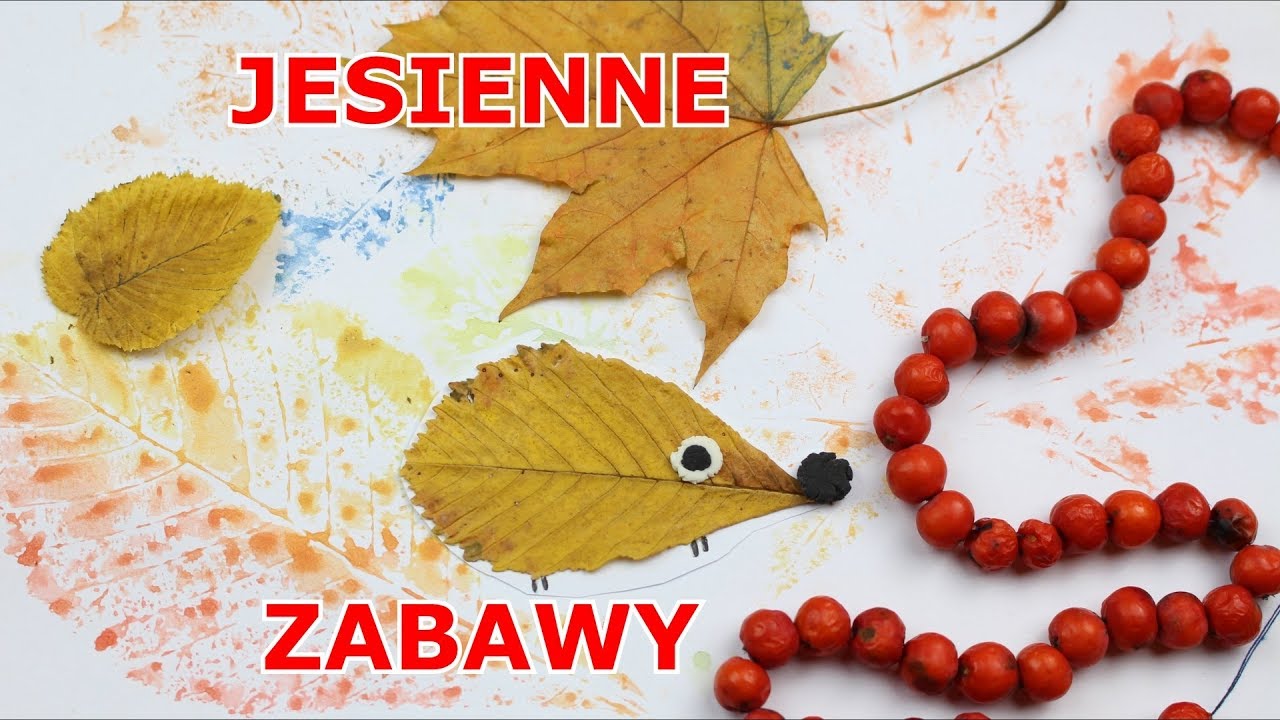 Jesienne prace plastyczne - zwierzęta z liści, korale z jarzębiny i inne - DIY - film edukacyjny