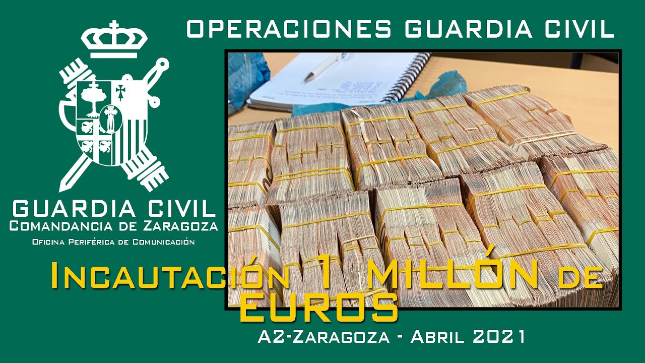 La Guardia Civil localiza más de un millón de euros en efectivo transportados en un doble fondo