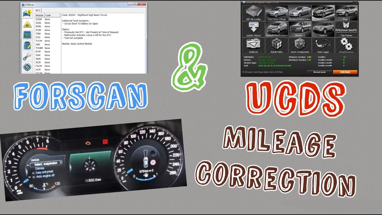 коррекция одометра - UCDS + FORScan - FORD