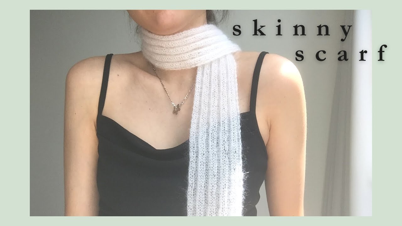 how to knit ✨  long skinny scarf (step by step)