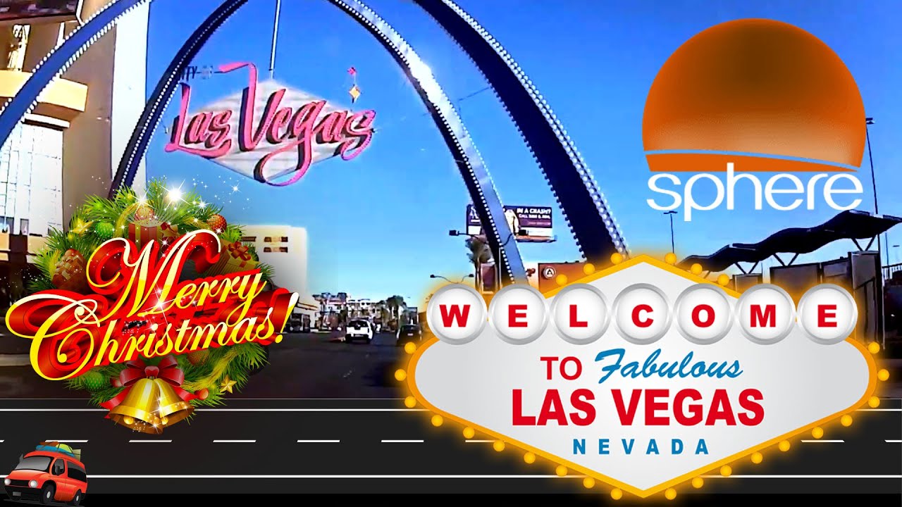 👍 Merry Christmas! Vegas | Las Vegas Blvd (Strip) | Sphere #lasvegas #nevada #travel #drive #trip