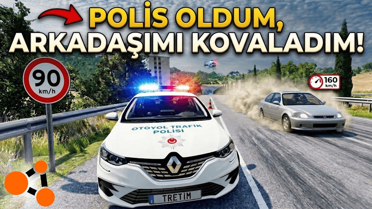 POLİS OLDUM, ARKADAŞIMI KOVALADIM! (Civic ile Kaçmayı Denedi...) | BeamNG.drive Online