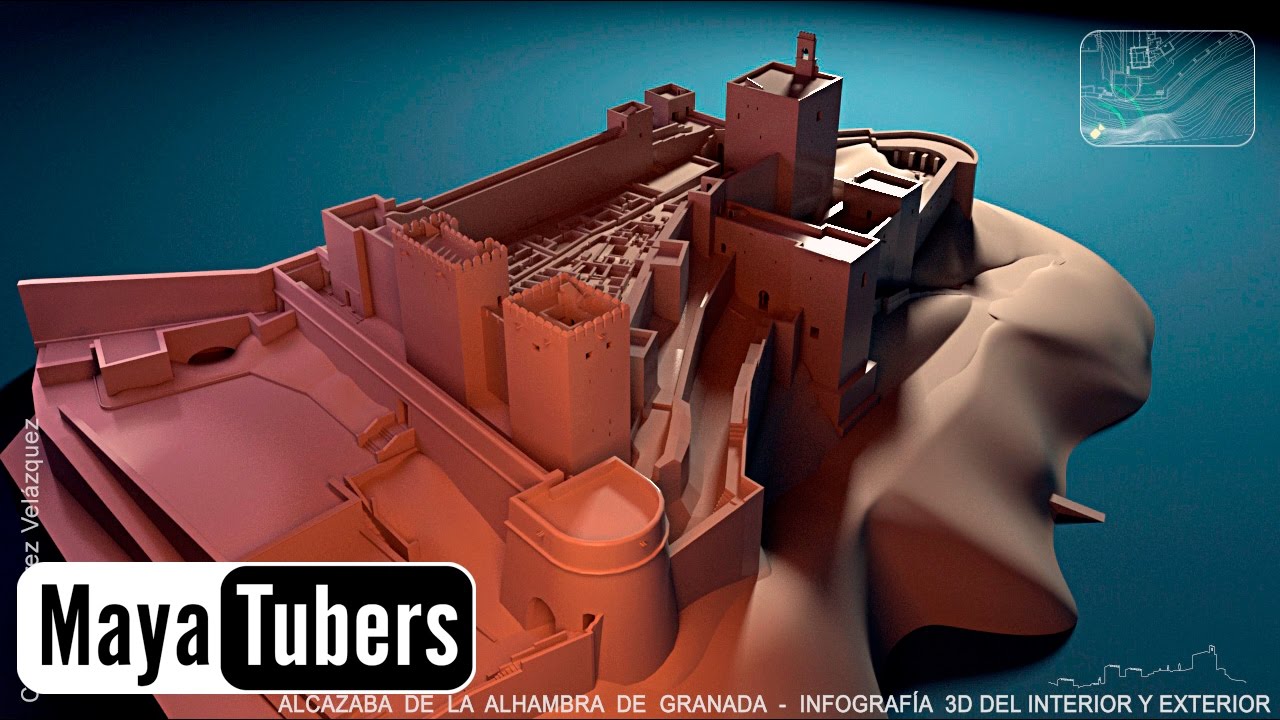 Alcazaba de la Alhambra de Granada, Maqueta Virtual, Infografía 3D - MayaTubers