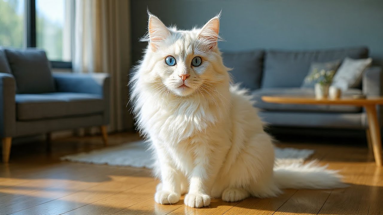 Most Beautiful White Long-Hair Blue Eye Cat 😻✨ | Giant Fluffy Cat Compilation