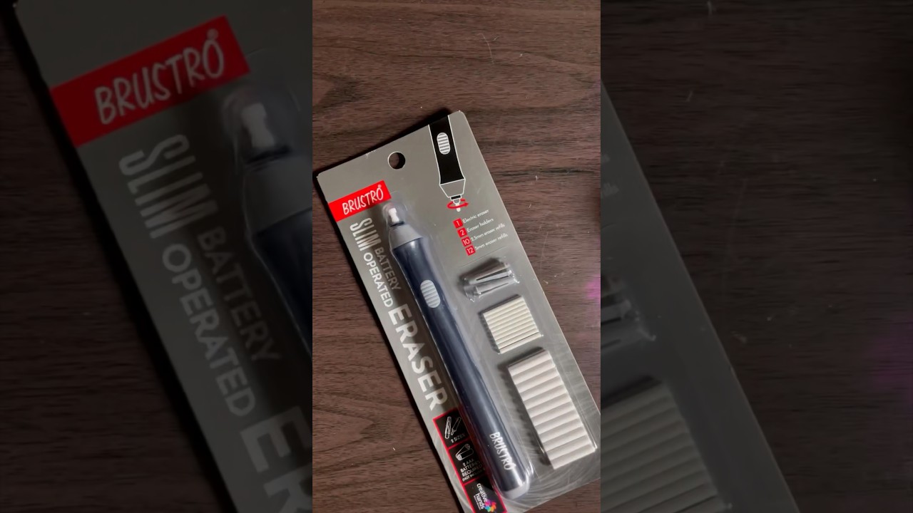 Unbox Electric Eraser | Brustro Slim Battery  Operated Eraser #unboxing #eraser #brustro