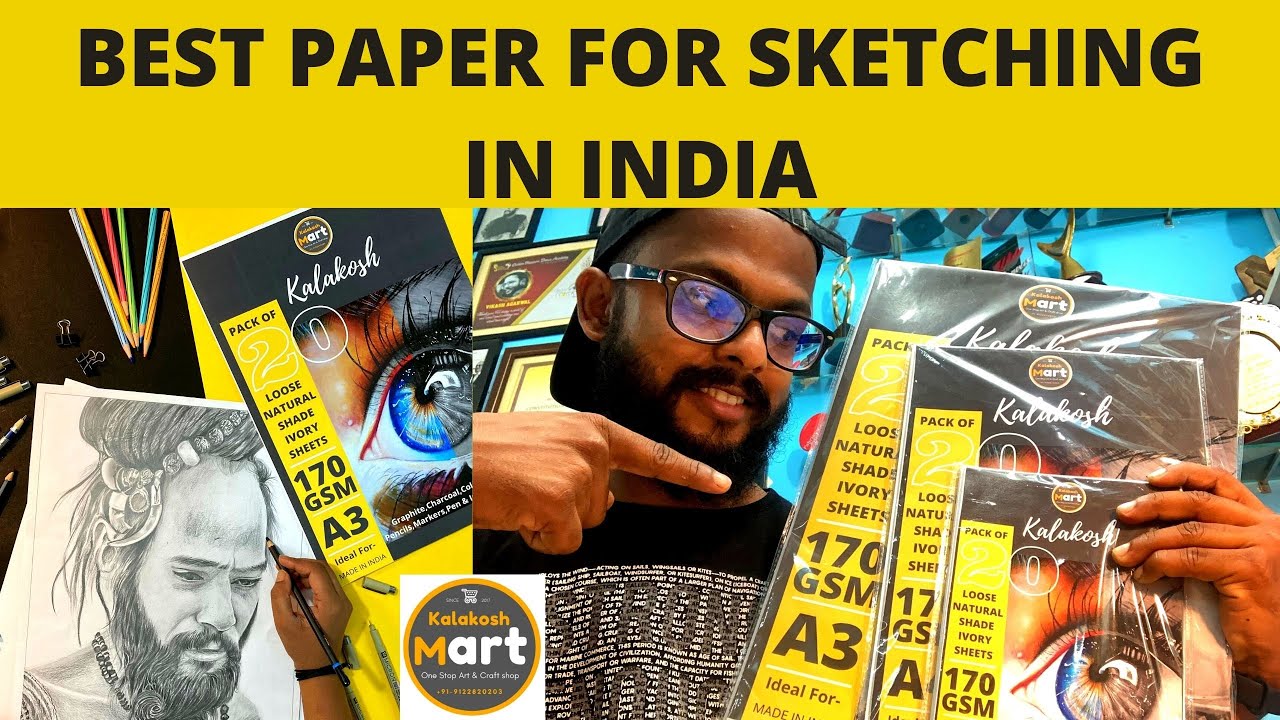 BEST PAPER FOR SKETCHING IN INDIA || COLOURED PENCIL|| CHARCOAL ||MARKER,PASTELS ||KALAKOSH