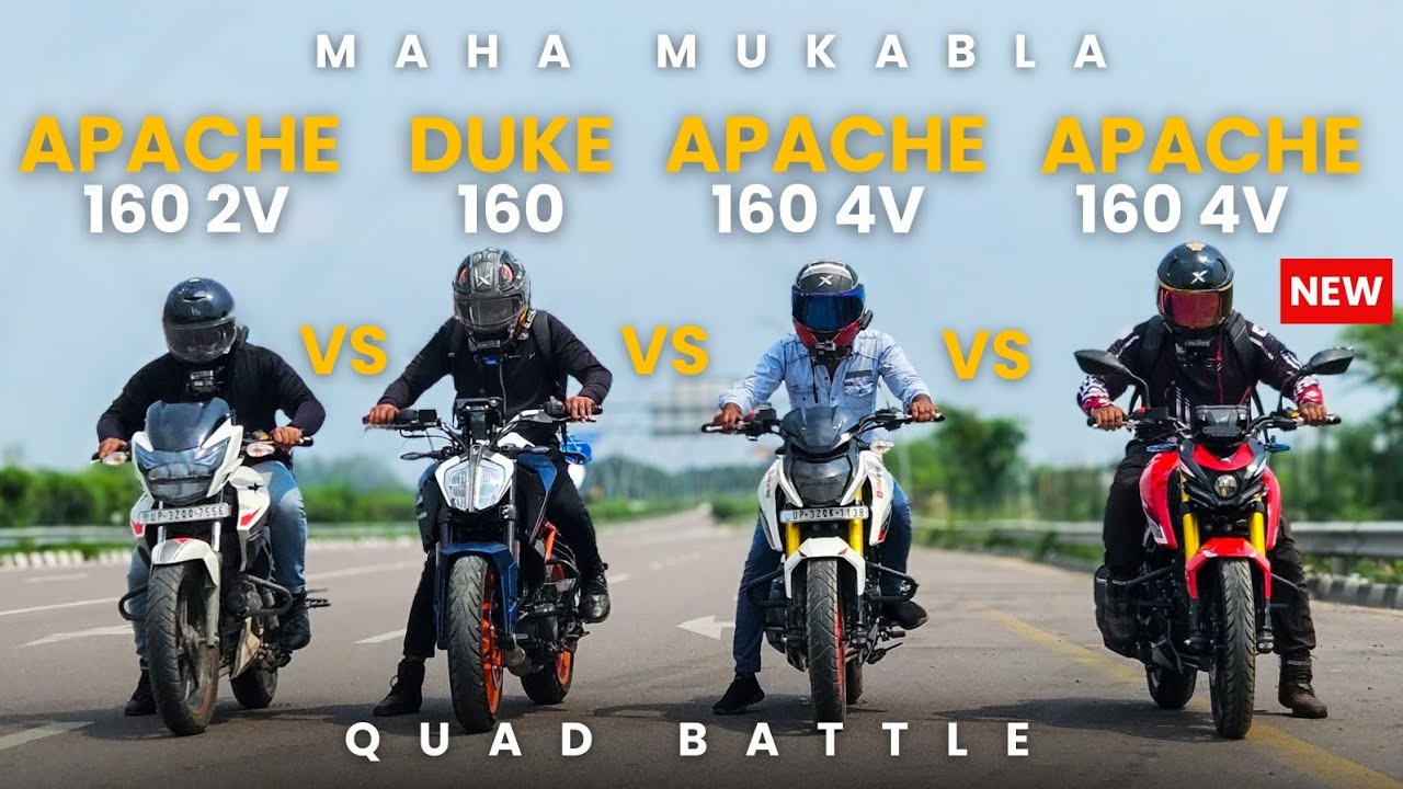 New Apache 160 4v vs Duke 160 vs Old Apache 160 4V vs Apache 160 2v | Drag Race 🔥