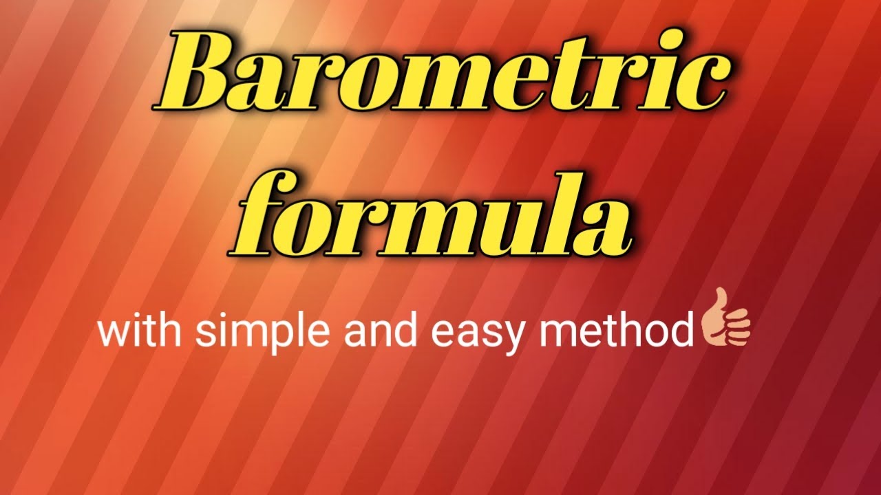 Derivation of Barometric formula|physical chemistry|Urdu|Hindi