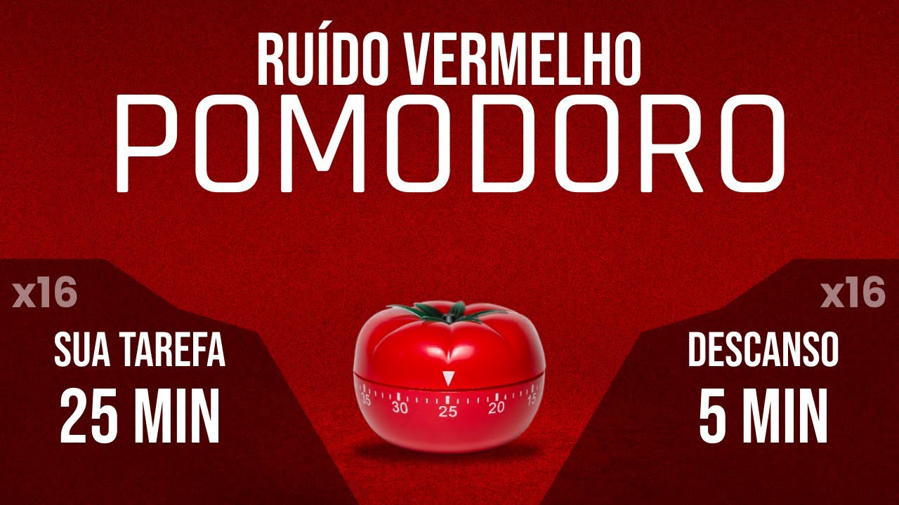 Técnica Secreta em 8 Horas Produtivas! | Pomodoro + Ruído Vermelho Super Profundo 🎯💥
