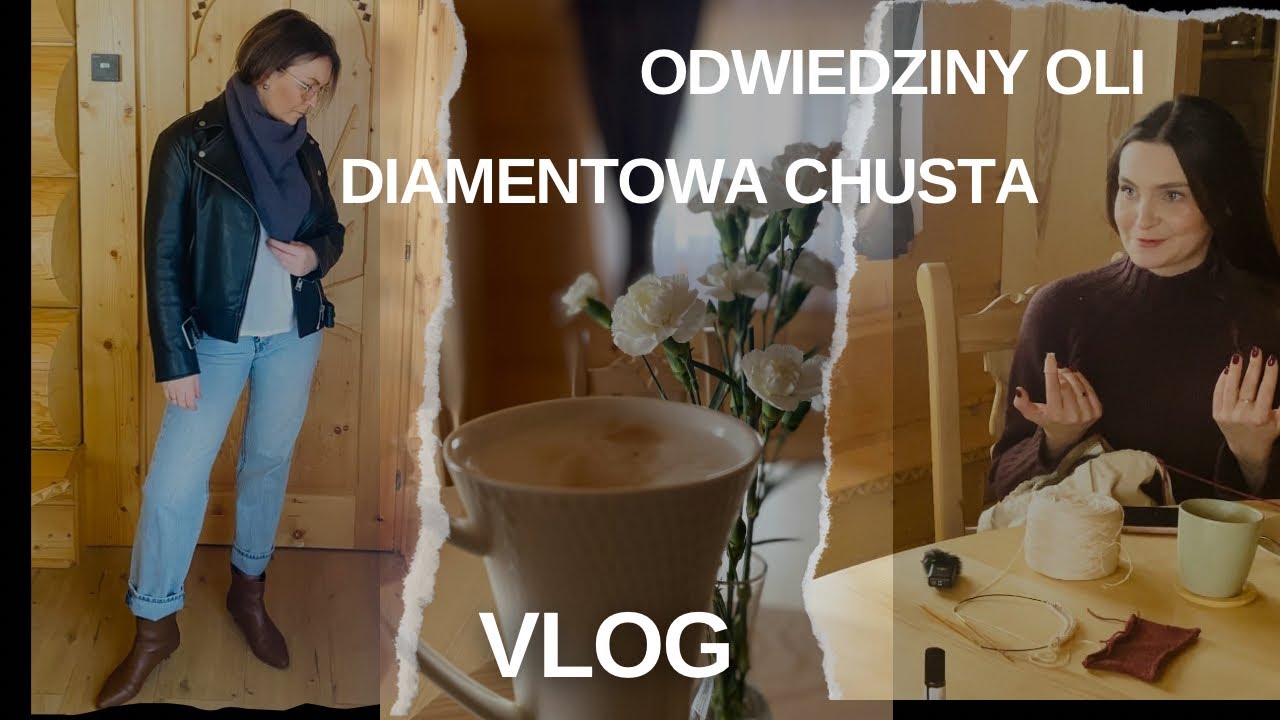 Diamentowa chusta z merino i jedwabiu. Odwiedziny Oli.