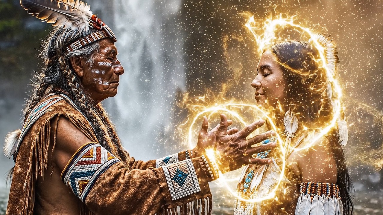 🌊 Power Awakening • Sacred Waterfall Ritual (432Hz) | Native American Shaman Healing Music 🪶