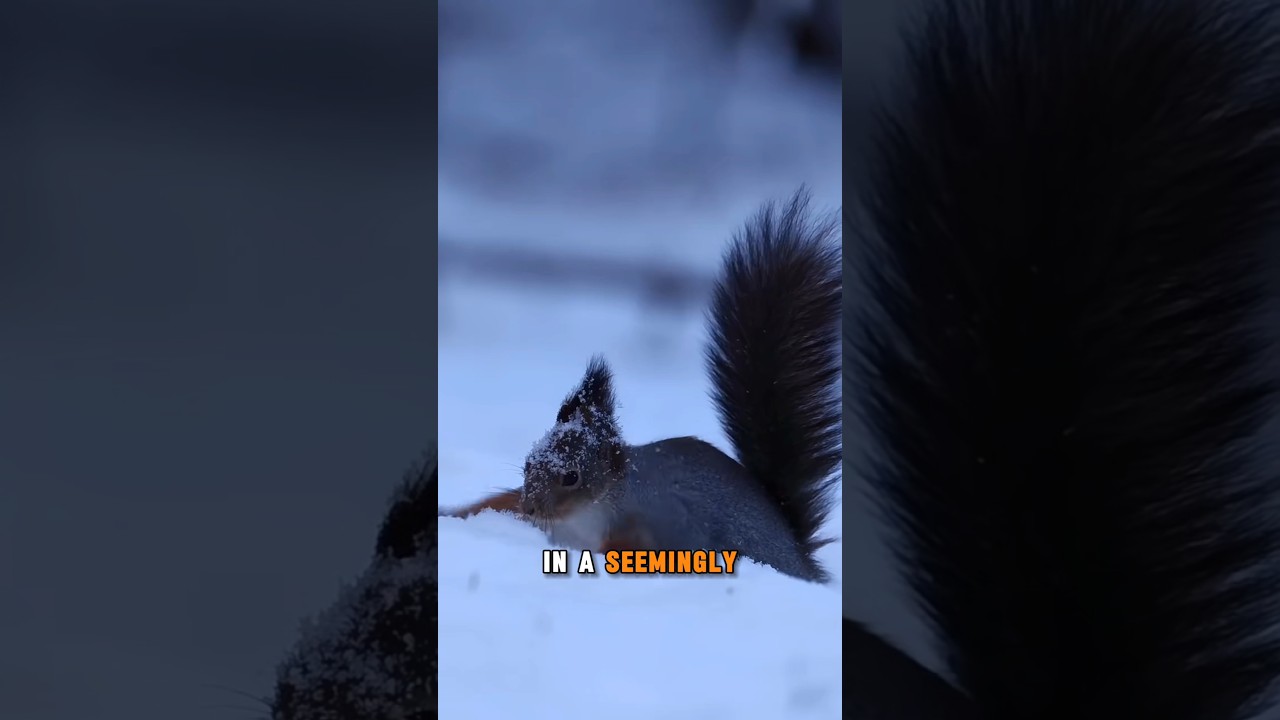 Winter Feast: A Squirrel&rsquo;s Snowy Delight #SquirrelInWinter #WinterWonderland #NatureMoments
