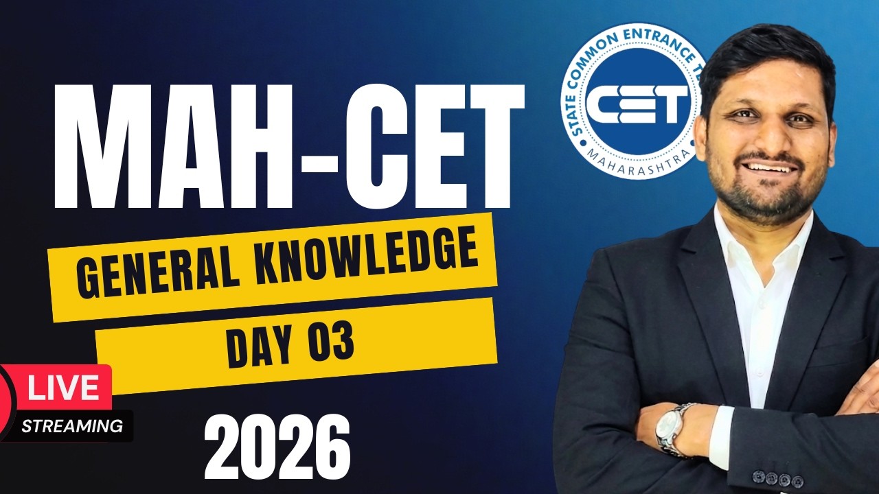 MAH-CET 2026 | Demo Lec 03 | General Knowledge | BHMCT BBA BCA BMS BBM LLB CET Full Batch