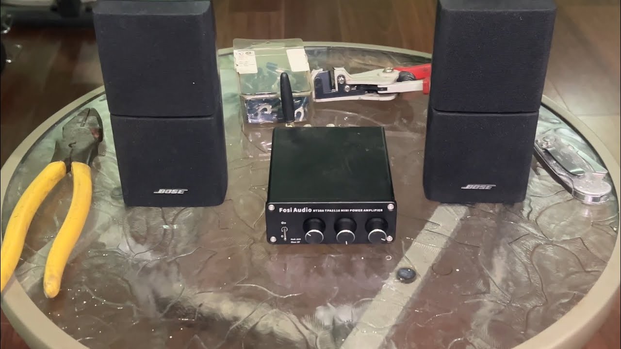 How to connect 2 Bose cube speakers to a Fosi amplifier (Long version)