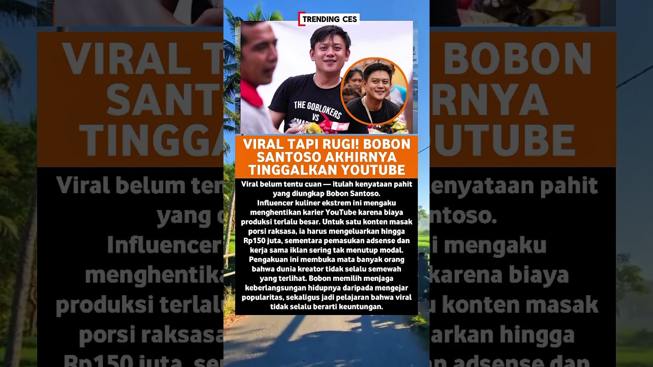 Dibalik Konten Ekstremnya, Bobon Santoso Ternyata Tekor