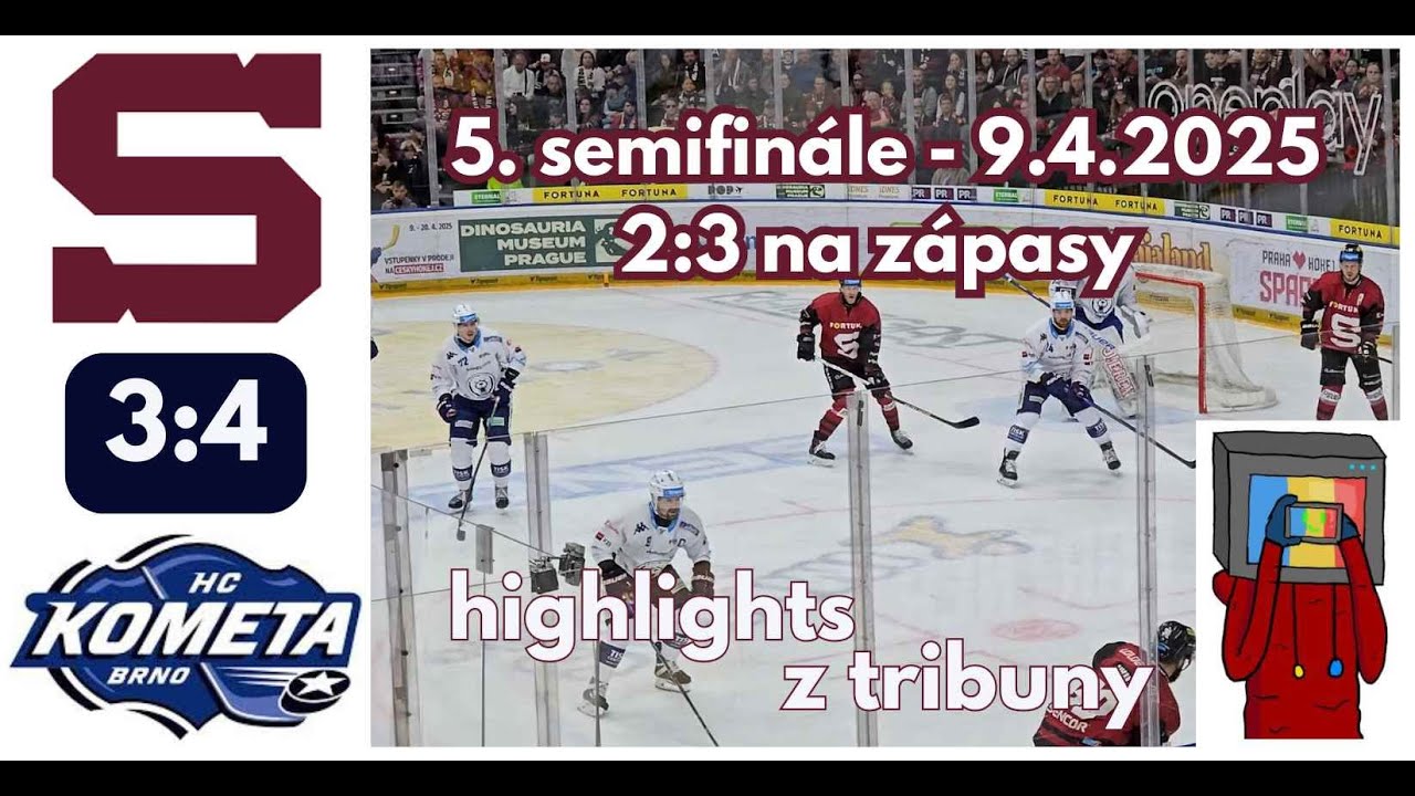 HC Sparta Praha 3 - 4 pp HC Kometa Brno - 5. semifinále - 9.4.2025 #sparta #praha #kometa #hcs