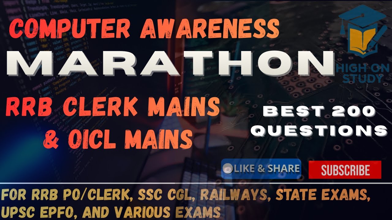 COMPUTER AWARENESS| MARATHON| RRB CLERK | OICL ASSISTANT MAINS| #computerawareness  #shorts #viral 