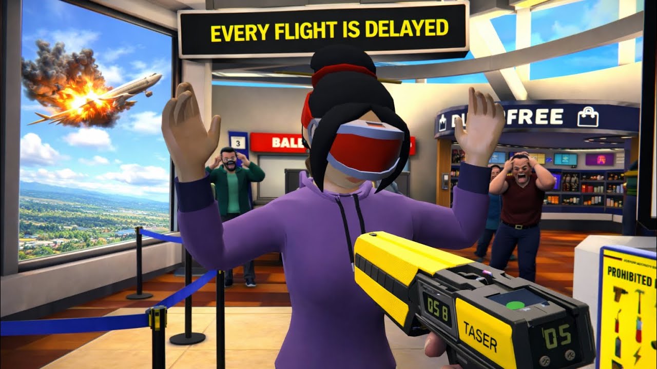 (Airport security Guard Vr)Turning into the rudest Airport Security in the most Unreal Free Vr game!