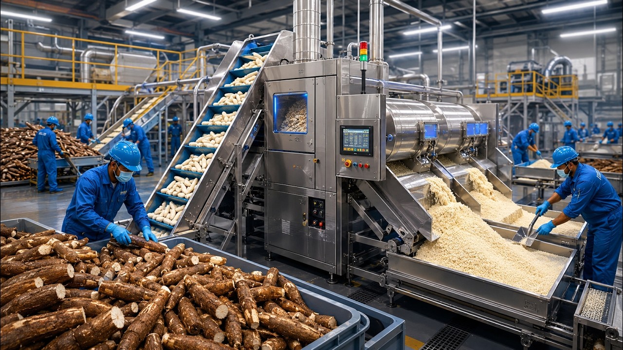 Inside the Factory Making Cassava Rice on a Massive Scale