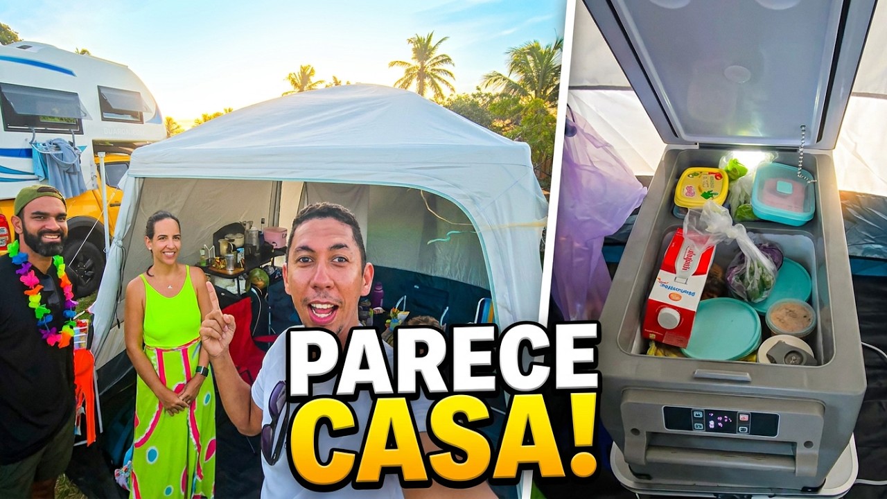 ACAMPAMENTO EM FAMÍLIA COMPLETO! Gazebo Base Fresh, Base M, Geladeira e Estrutura PERFEITA 🏕️