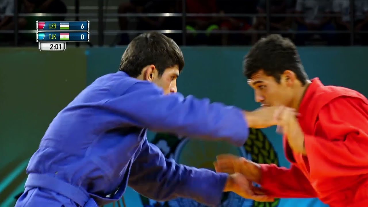 ZIYADINOV (UZB) vs KHALILZODO (TJK). M Juniors 71 kg. Asian SAMBO Championships 2021