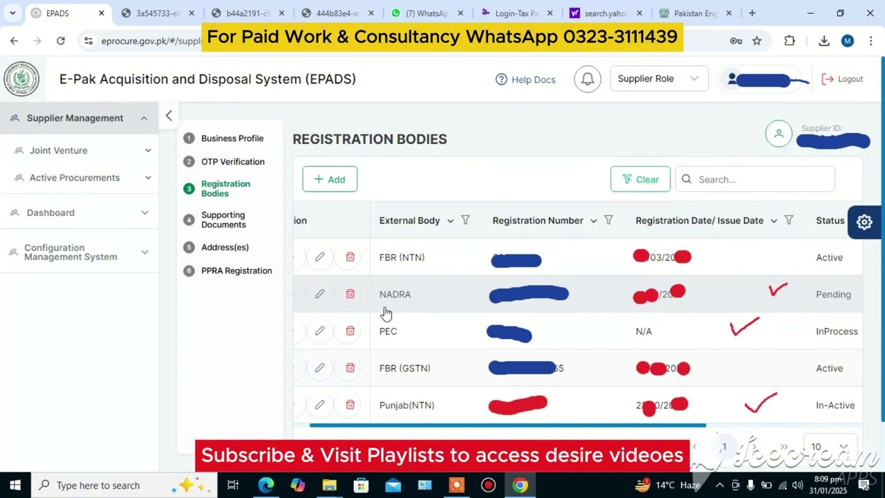 Part-26 epads registration bodies inactive status | PPRA Epads Registration