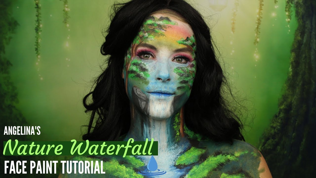 Nature Face Paint Tutorial | Waterfall Face Paint Tutorial